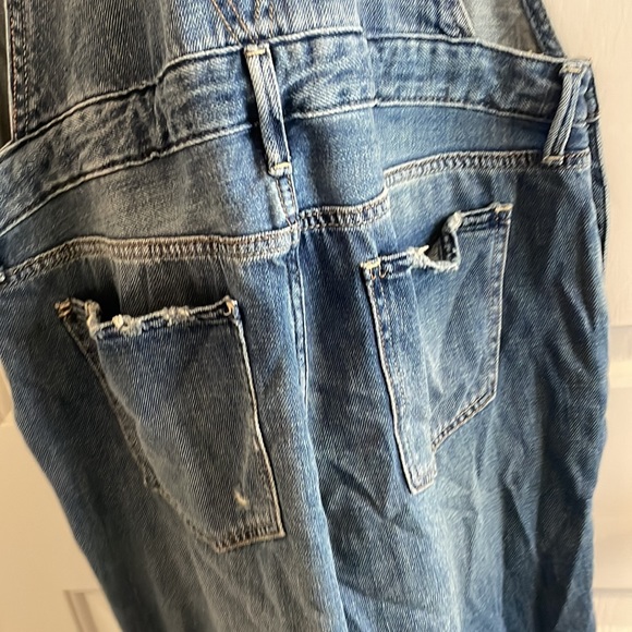 Abercrombie & Fitch Distressed Denim Overalls Medium - Picture 7 of 7